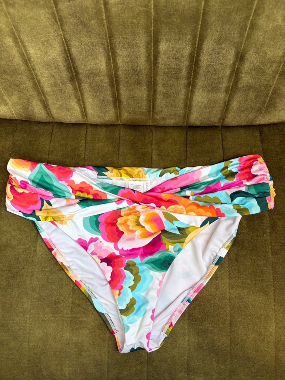 Gibson Latimer Tropical Floral twist front  Bikini Bottom size large nwot - Picture 4 of 6